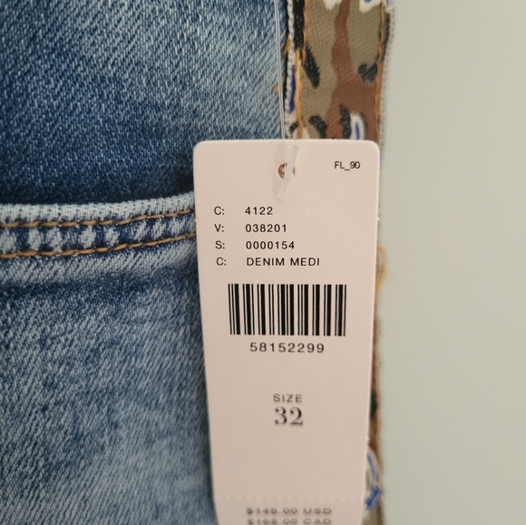 Anthropologie Pilcro Plus Light Wash Camo Side Stripe Slim Boyfriend Jeans 32 - Picture 7 of 10